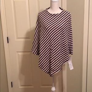 Liz Lange Brown & White Striped Poncho Size L